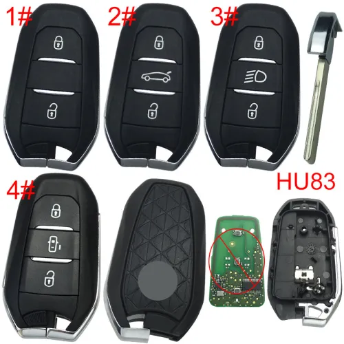 For Citroen remote key shell with DS badge, blade HU83. Pls choose the button type