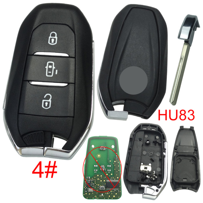 For Citroen remote key shell with badge, blade HU83. Pls choose the button type