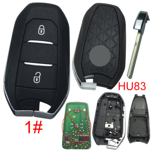 For Citroen remote key shell with DS badge, blade HU83. Pls choose the button type