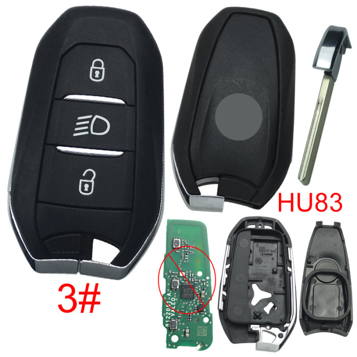 For Peugeot remote key shell with badge, blade HU83. Pls choose the button type