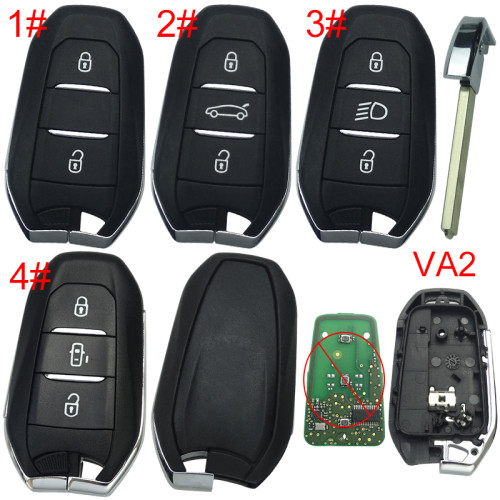 For Peugeot remote key shell without badge, blade VA2. Pls choose the button type