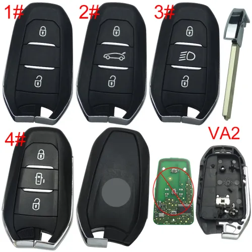 For Peugeot remote key shell with badge, blade VA2. Pls choose the button type