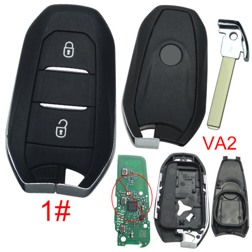 Vauxhall remote key shell with logo place, blade VA2, pls choose the button