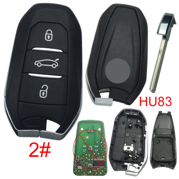 For Citroen remote key shell with badge, blade HU83. Pls choose the button type