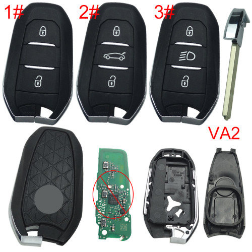 For Citroen DS remote key shell with badge, blade VA2. Pls choose the button type