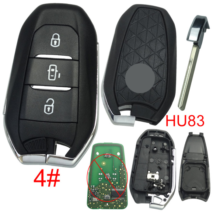 For Citroen remote key shell with DS badge, blade HU83. Pls choose the button type