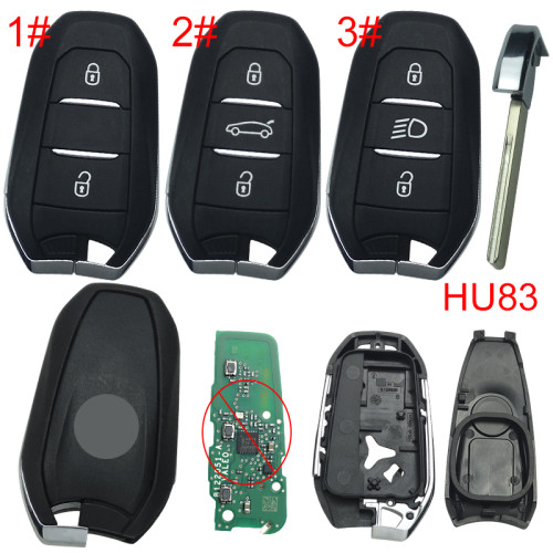 For Peugeot remote key shell with badge, blade HU83. Pls choose the button type