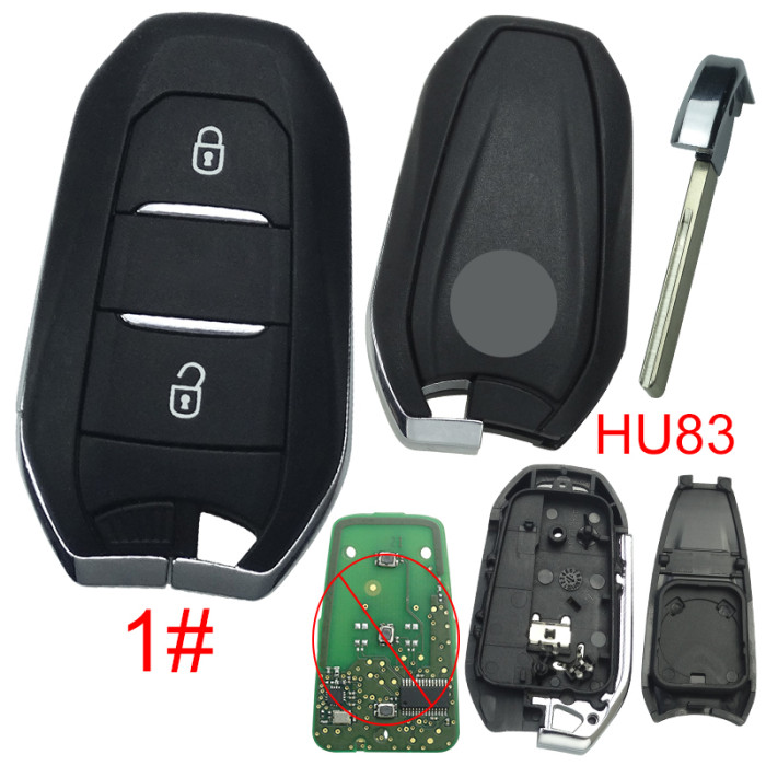 For Citroen remote key shell with badge, blade HU83. Pls choose the button type