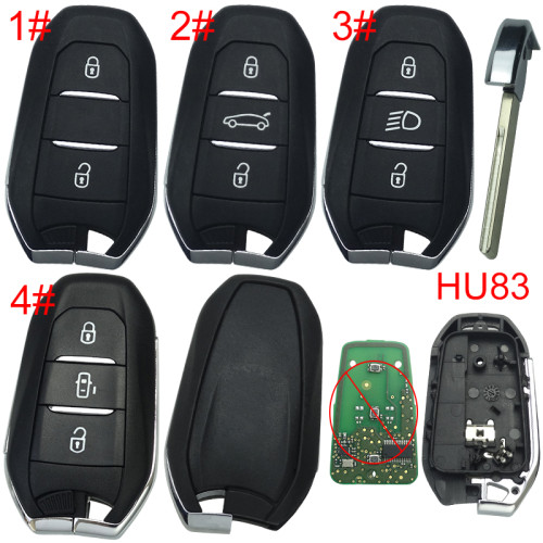 For Peugeot remote key shell without badge, blade HU83. Pls choose the button type