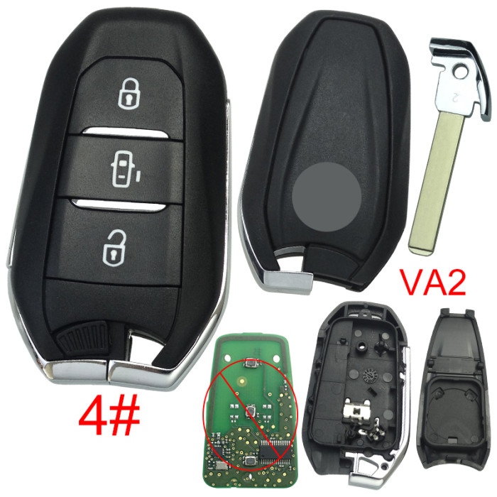 For Citroen remote key shell with badge, blade VA2. Pls choose the button type