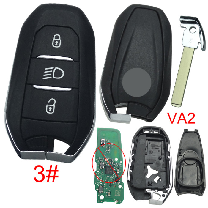 For Citroen remote key shell with badge, blade VA2. Pls choose the button type