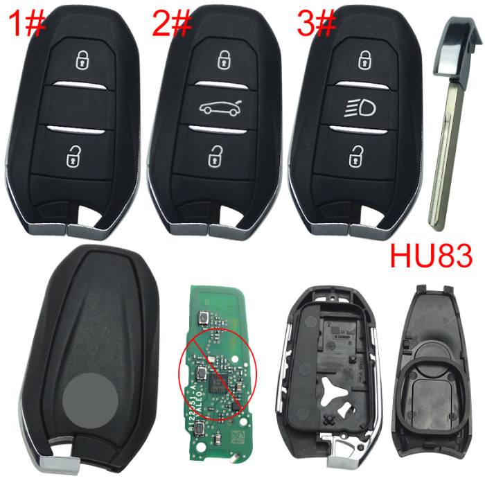 For Citroen remote key shell with badge, blade HU83. Pls choose the button type