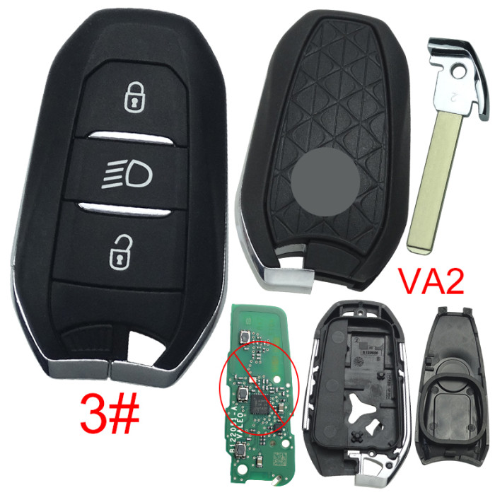 For Citroen DS remote key shell with badge, blade VA2. Pls choose the button type