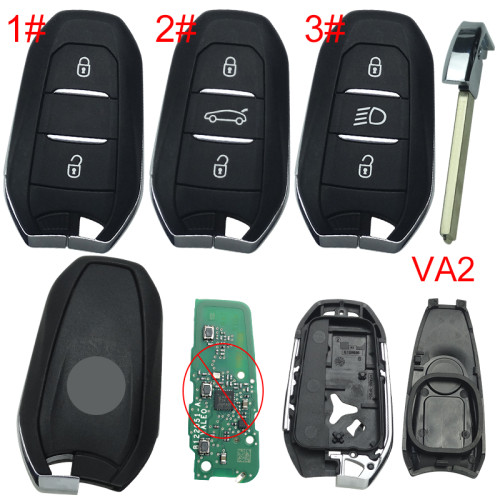 For Peugeot remote key shell with badge, blade VA2. Pls choose the button type