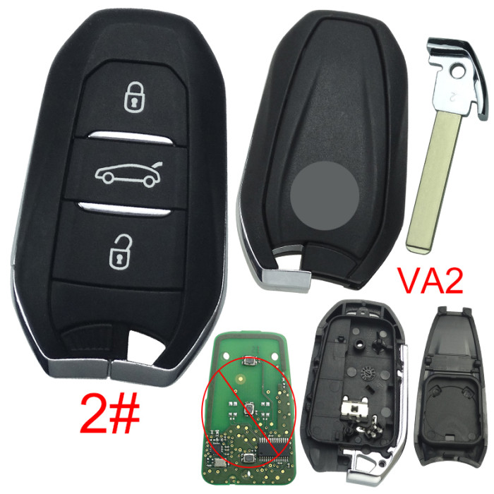 For Citroen remote key shell with badge, blade VA2. Pls choose the button type