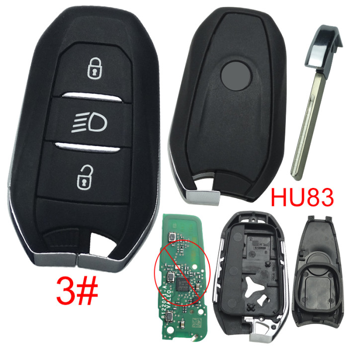 Vauxhall remote key shell with logo place, blade HU83, pls choose the button