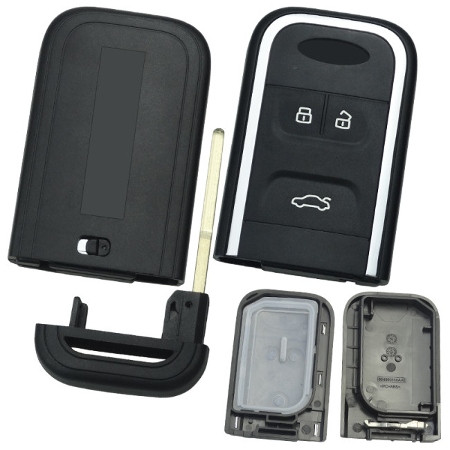 For Chery 3 button   New remote key blank with badge,Front logo place Back printing
