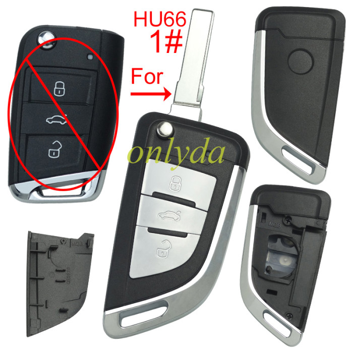 For VW MQB upgrade modified replacement key shell 4 button , pls choose blade