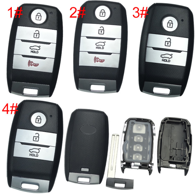 For KIA 3+1 button remote key blank with badge  , pls choose button