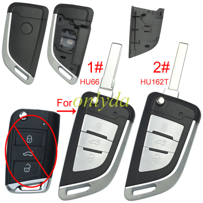 For VW MQB upgrade modified replacement key shell 4 button , pls choose blade