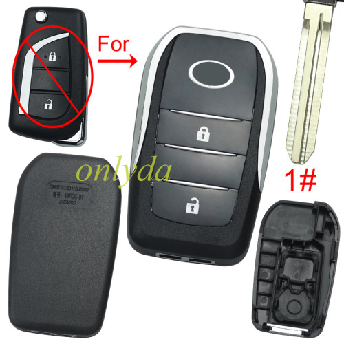 For Toyota 2 button modified key shell,please choose the key blade