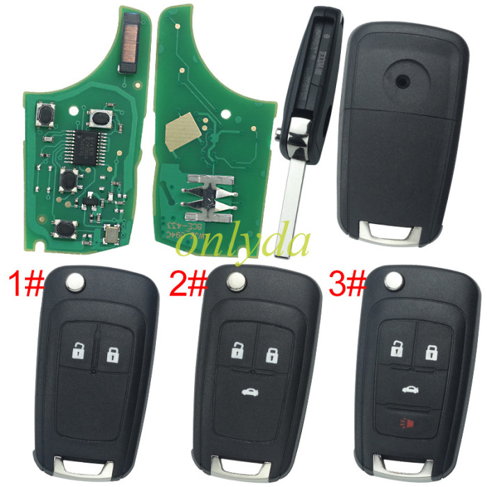 For Opel  Astra J  2B/3B/3+1B remote key  434mhz 5WK50079 95507070 chip GM 46 (HITA G2)  7937E / 7941E,please choose the key shell