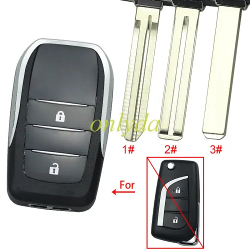 For Toyota 2 button modified key shell,please choose the key blade