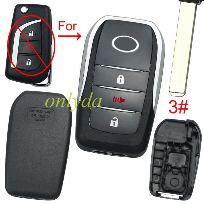 For Toyota 2+1 button modified key shell,please choose the key blade