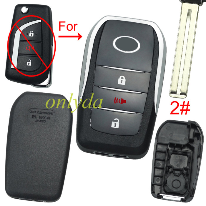 For Toyota 2+1 button modified key shell,please choose the key blade