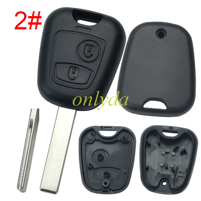 For Peugeot Citroen remote key shell 【without badge】, pls choose the blade
