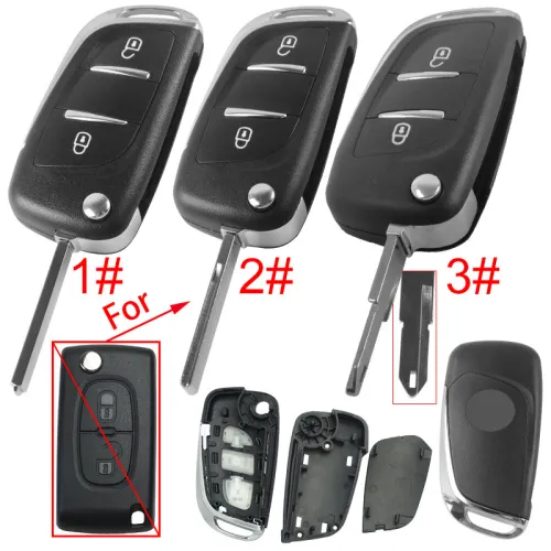 For Citroen modified 2 button remote key shell without battery clamp with badge place, pls choose the blade type   1#-VA2 2#-HU83 3#-NE73