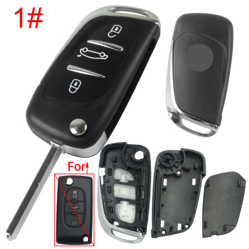 For Citroen modified 3 button remote key shell without battery clamp with badge place, pls choose the blade type   1#-VA2 2#-HU83 3#-NE73