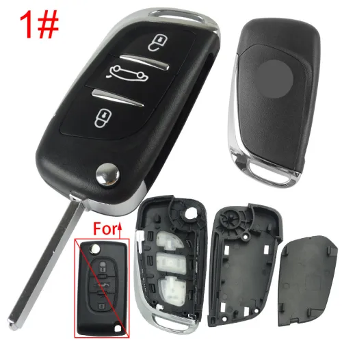 For Citroen modified 3 button remote key shell without battery clamp with badge place, pls choose the blade type   1#-VA2 2#-HU83 3#-NE73
