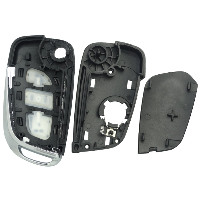 For Peugeot modified 3 button remote key shell with battery clamp with badge place, pls choose the blade type  1#-VA2 2#-HU83 3#-NE73