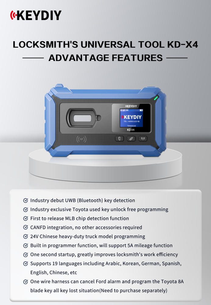 KDX4 supports detection, generating,copy, programming, matching... Locksmith professional essential equiment KD-X4