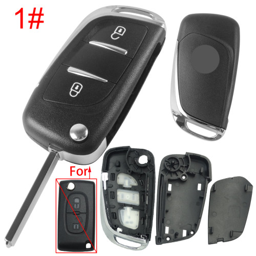 For Citroen modified 2 button remote key shell without battery clamp with badge place, pls choose the blade type   1#-VA2 2#-HU83 3#-NE73
