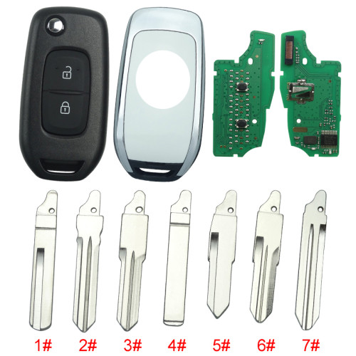 For  Renault 2 Button flip remote PCF7961 chip-434MHZ FCCID:CWTWB1G767   for Renault Captur/Megane 3，please choose the blade