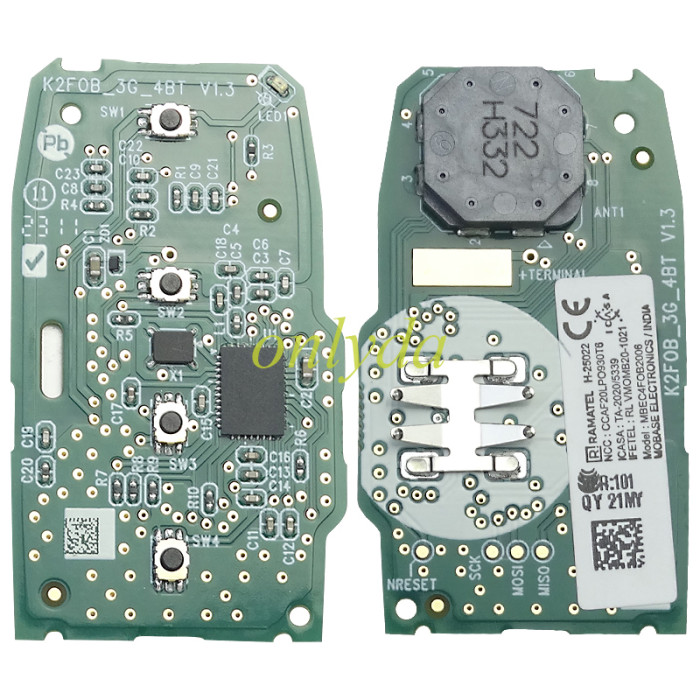 OEM Smart Remote Key Fob For 2021 2022 2023 KIA Sonet 95440-CC400  433MHz  chip ：DST-AES ID6A   MBEC4FOB2006O Brand New 95440CC400