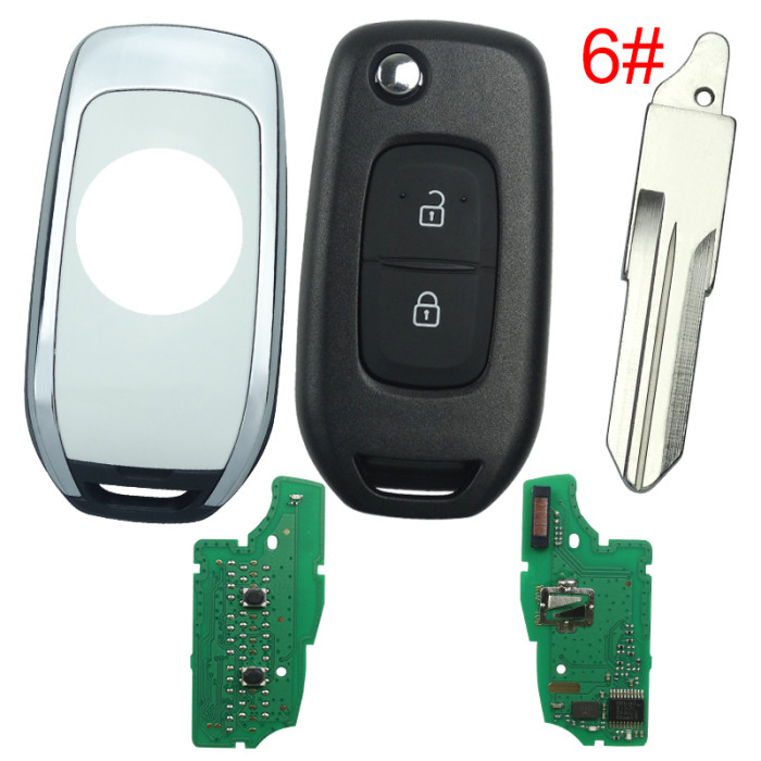 For  Renault 2 Button flip remote   AES 4A PCF7961M chip-434MHZ FCCID:CWTWB1 G767 for Renault Captur/Megane 3