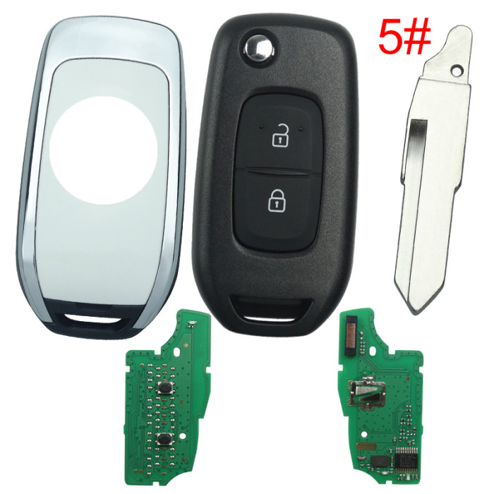 For  Renault 2 Button flip remote   AES 4A PCF7961M chip-434MHZ FCCID:CWTWB1 G767 for Renault Captur/Megane 3