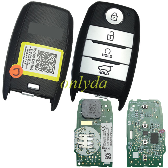 Genuine Kia Carens 2022-2024 Smart Key, 4 Buttons 95440-DY100 433MHz chip ：DST-AES ID6A  95440DY100