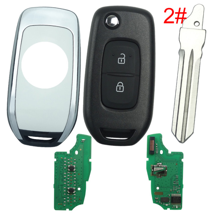 For  Renault 2 Button flip remote   AES 4A PCF7961M chip-434MHZ FCCID:CWTWB1 G767 for Renault Captur/Megane 3