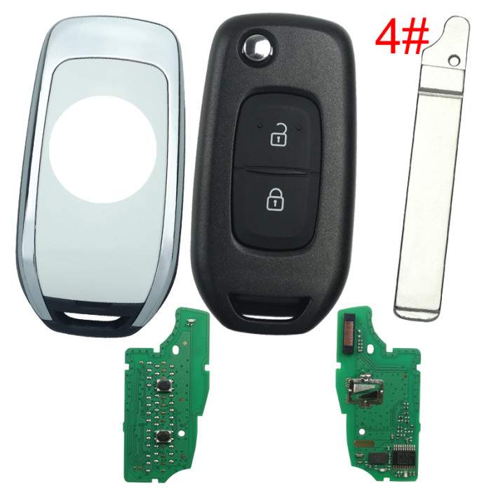 For  Renault 2 Button flip remote   AES 4A PCF7961M chip-434MHZ FCCID:CWTWB1 G767 for Renault Captur/Megane 3