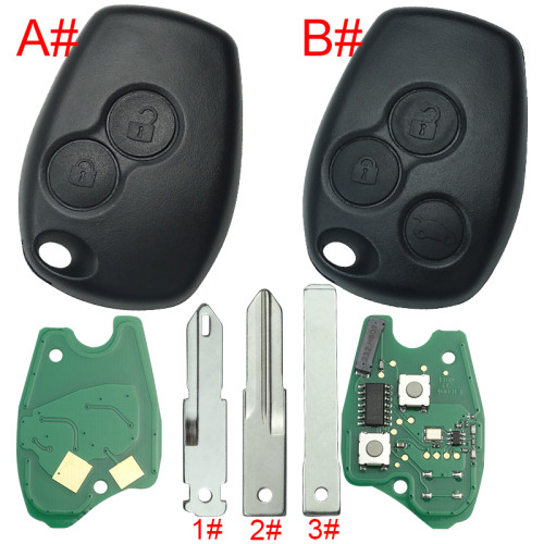For  Renault Clio III,Kangoo III,Master III  remote key 434mhz with original 7947AT chip after 2008 year, pls choose button and blade