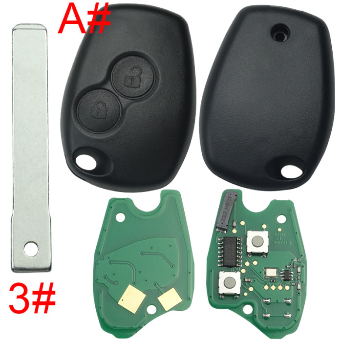 For  Renault Clio III,Kangoo III,Master III  remote key 434mhz with original 7947AT chip after 2008 year, pls choose button and blade