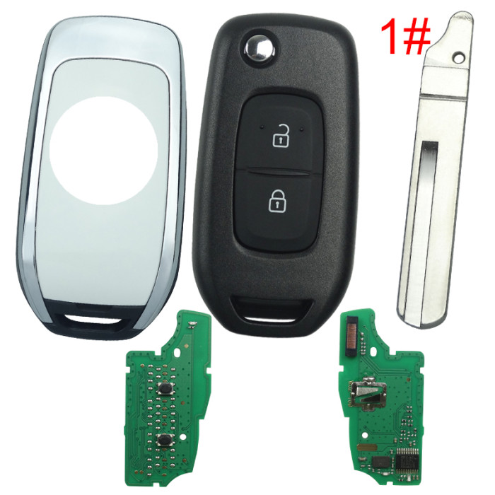 For  Renault 2 Button flip remote   AES 4A PCF7961M chip-434MHZ FCCID:CWTWB1 G767 for Renault Captur/Megane 3