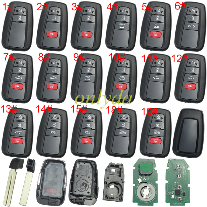 LT30-01 TOYOTA 4A UNIVERSAL SMART KEY BOARD NUMBER 2000 2561 1320 2550 0110 SUPPORTED MODELS COROLLA(2019-)LEVIN(2019-) COROLLA CROSS(2019-)ALLION(2016-) CAMRY(2024-)
