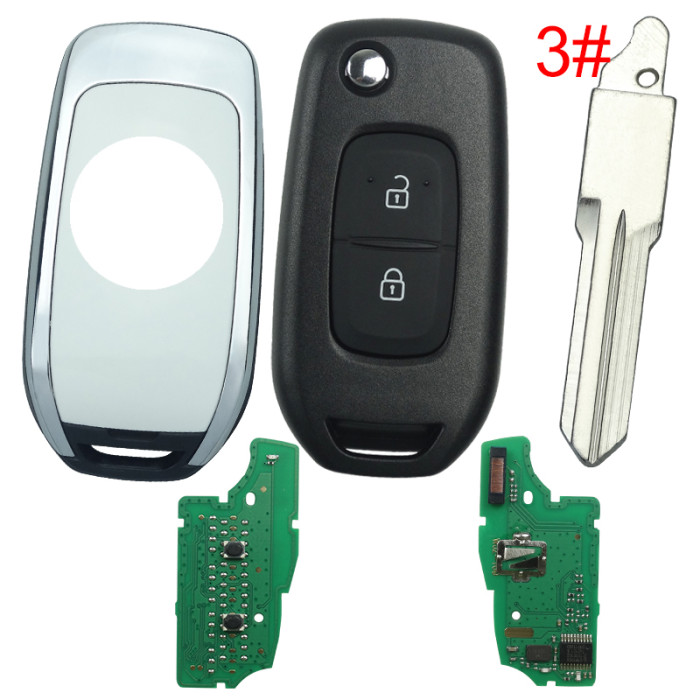 For  Renault 2 Button flip remote   AES 4A PCF7961M chip-434MHZ FCCID:CWTWB1 G767 for Renault Captur/Megane 3