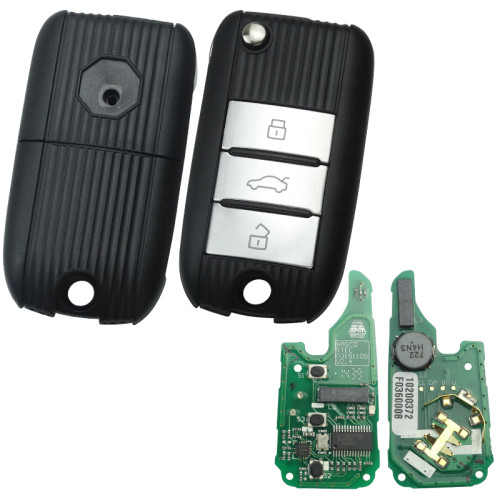 For MG ZS keyless go with 47 chip 3 button 433MHZ remote key Original PCB +aftermarket shell