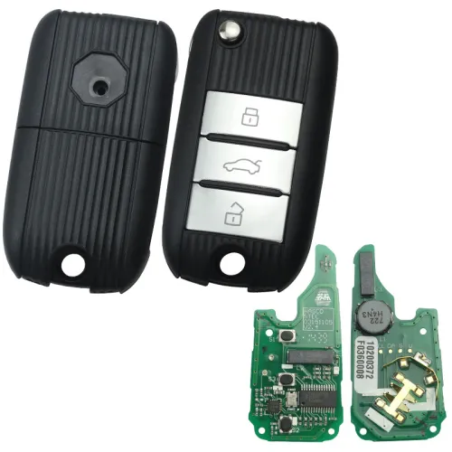 For MG ZS keyless go with 47 chip 3 button 433MHZ remote key Original PCB +aftermarket shell